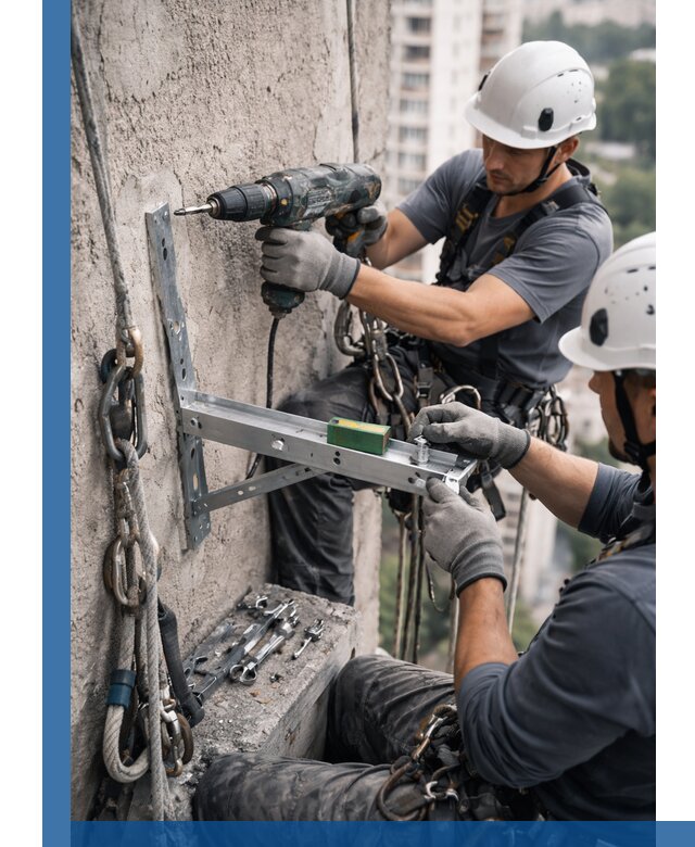 Установка кронштейнов кондиционера и крепежа в Тобольске