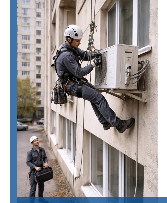 Демонтаж внешнего блока кондиционера в Тобольске профессионально