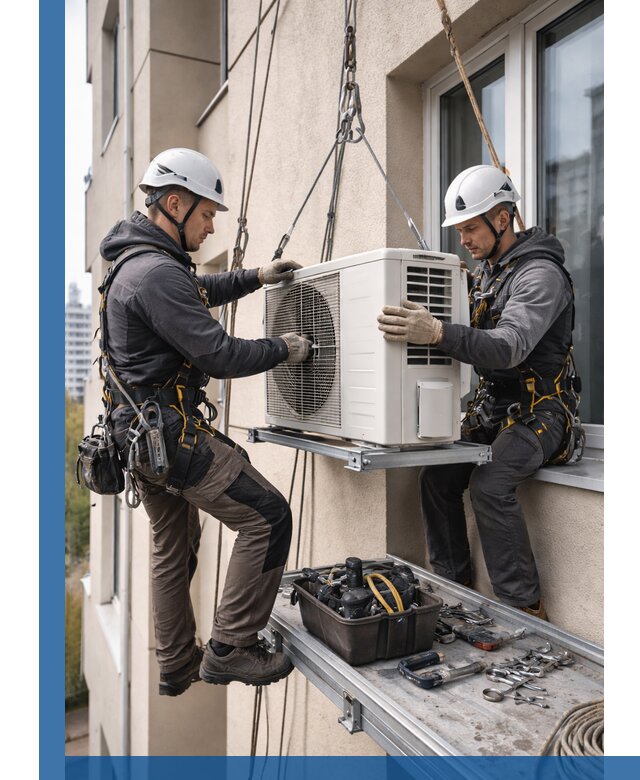 Перенос внешнего блока кондиционера в Тобольске с монтажом и крепежом