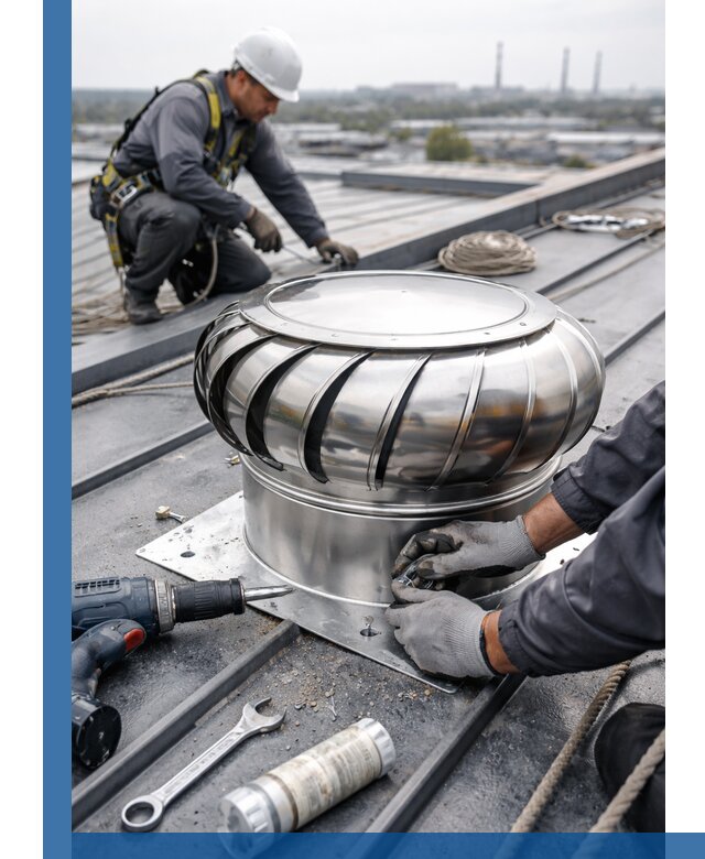 Установка дефлекторов на кровле в Тобольске профессионально