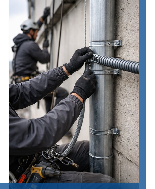 Монтаж гофры для кабеля в Тобольске от 305 р. | ВЫСОТНИК-Тбл