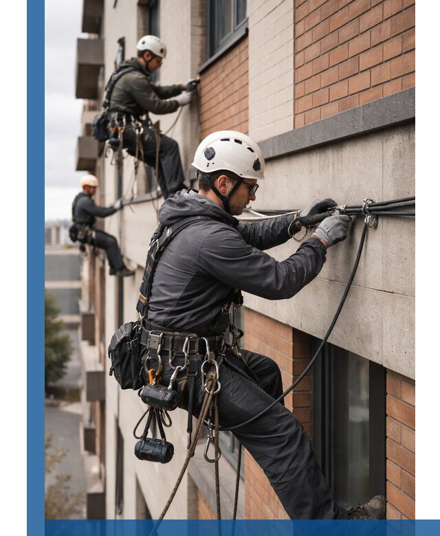 Крепление кабеля на фасаде монтаж и крепеж в Тобольске