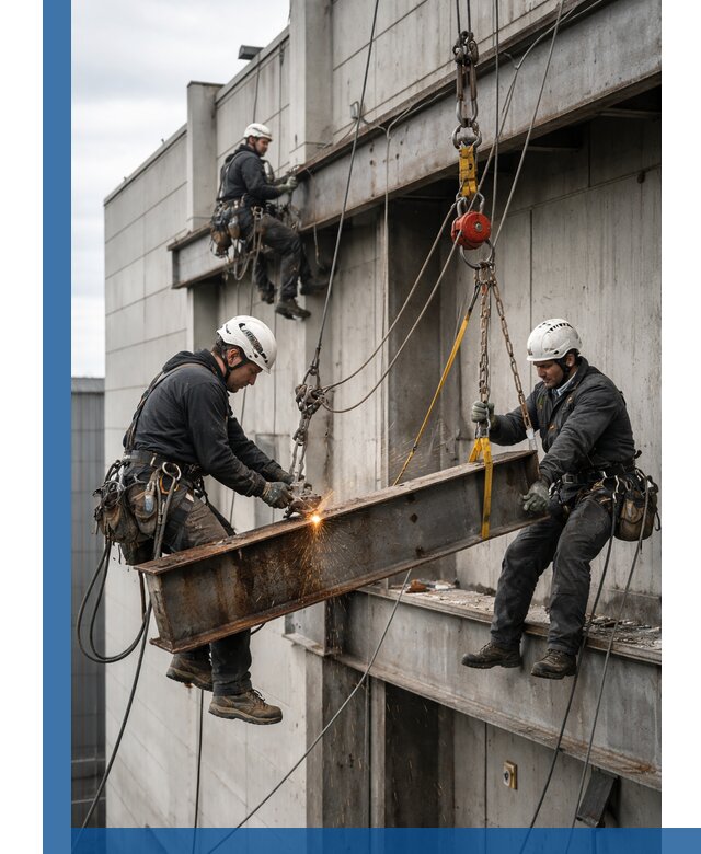 Демонтаж металлоконструкций на высоте в Тобольске под ключ