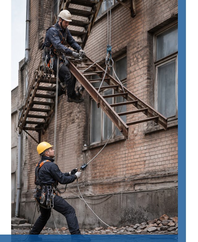 Демонтаж пожарной лестницы в Тобольске от 12200 р. | ВЫСОТНИК-Тбл