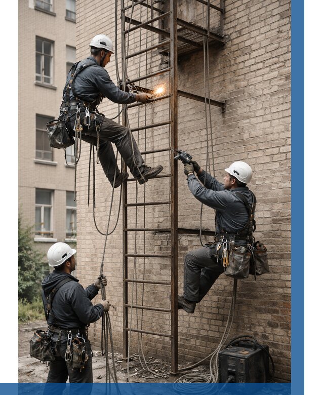 Ремонт пожарной лестницы в Тобольске от 7625 р. | ВЫСОТНИК-Тбл