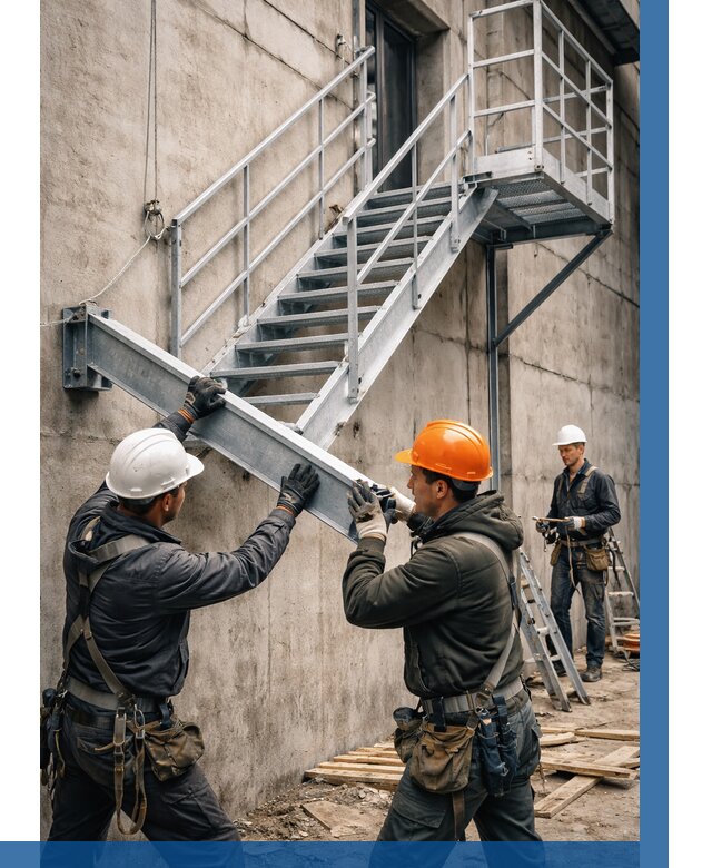 Монтаж металлических лестниц в Тобольске от 15251 р. | ВЫСОТНИК-Тбл