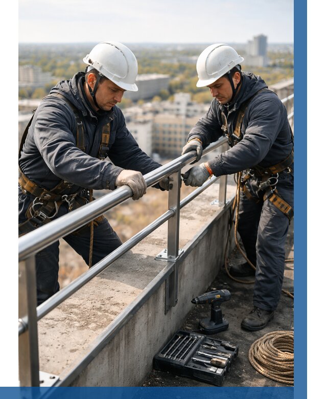 Монтаж перил на высоте в Тобольске от 2542 р. | ВЫСОТНИК-Тбл