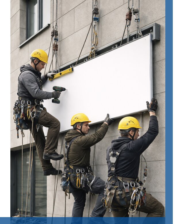 Монтаж рекламной вывески в Тобольске от 8134 р. | ВЫСОТНИК-Тбл