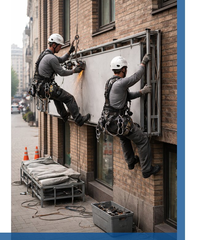 Демонтаж рекламной вывески в Тобольске от 6609 р. | ВЫСОТНИК-Тбл