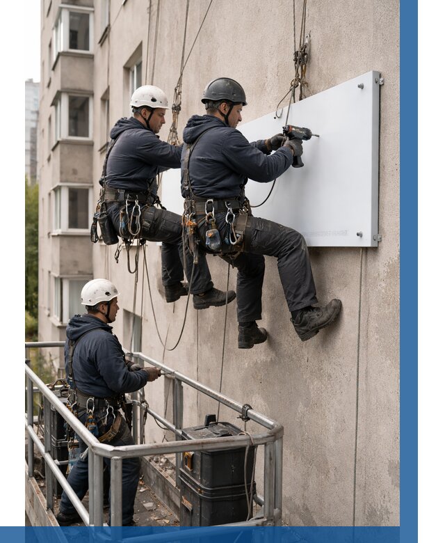 Монтаж табличек и указателей в Тобольске от 3558 р. | ВЫСОТНИК-Тбл