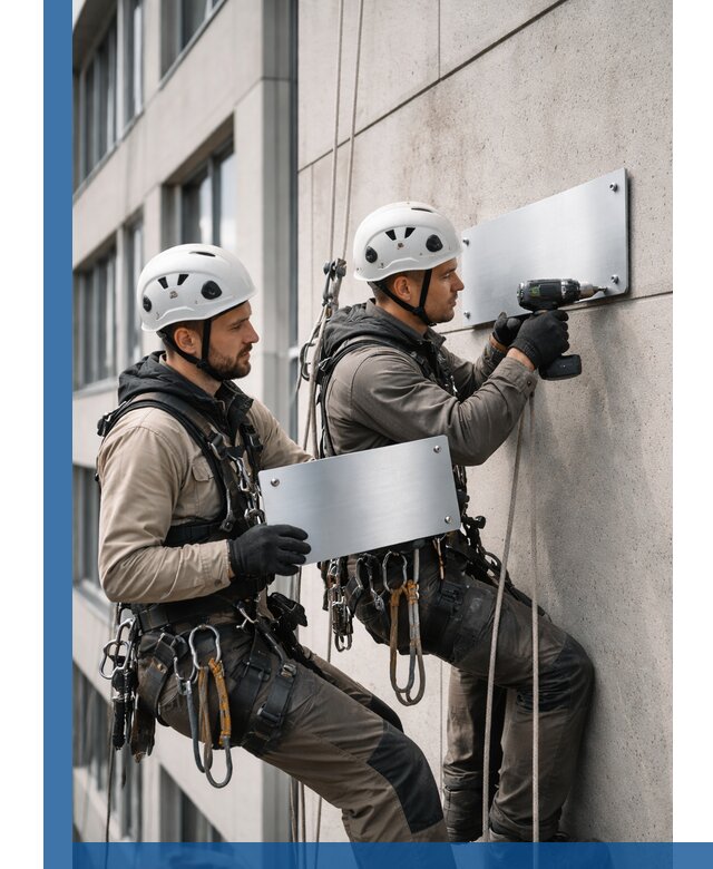 Монтаж табличек и указателей в Тобольске для зданий и сооружений