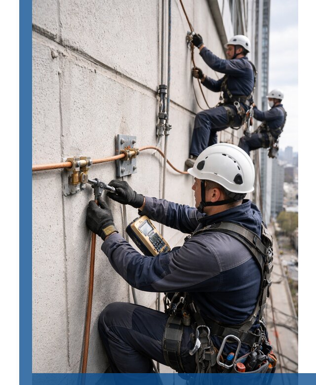 Монтаж системы заземления здания и молниезащиты в Тобольске