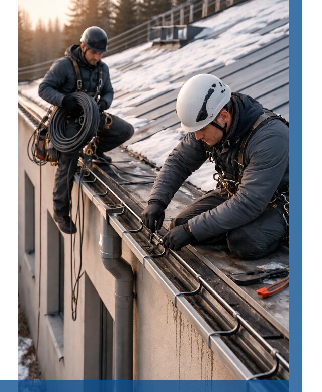 Монтаж греющего кабеля на кровле в Тобольске от 458 р. | ВЫСОТНИК-Тбл