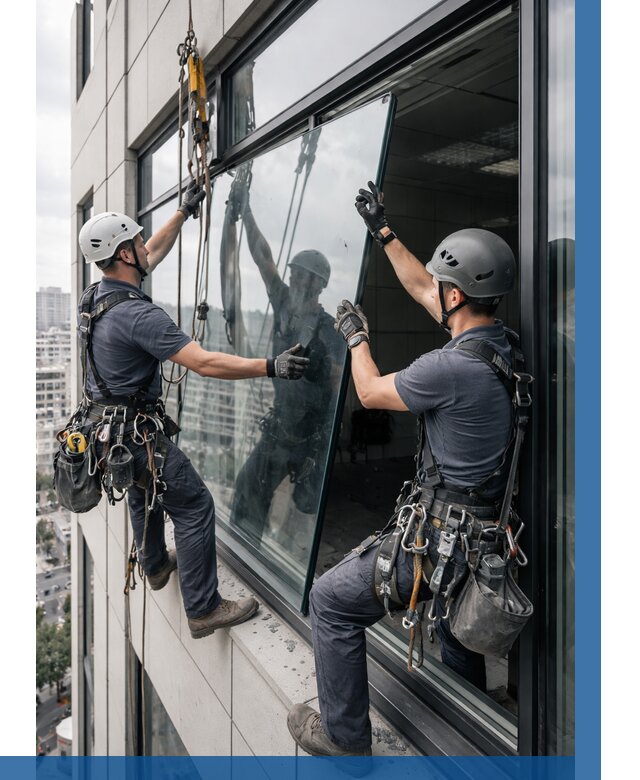 Замена стеклопакетов на высоте в Тобольске от 5592 р. | ВЫСОТНИК-Тбл