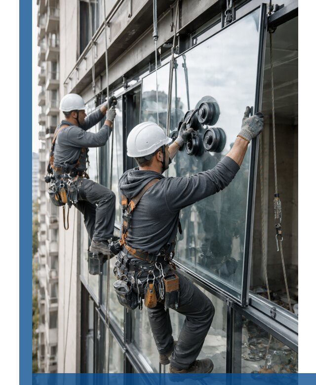 Витражное остекление фасадов и лоджий в Тобольске под ключ