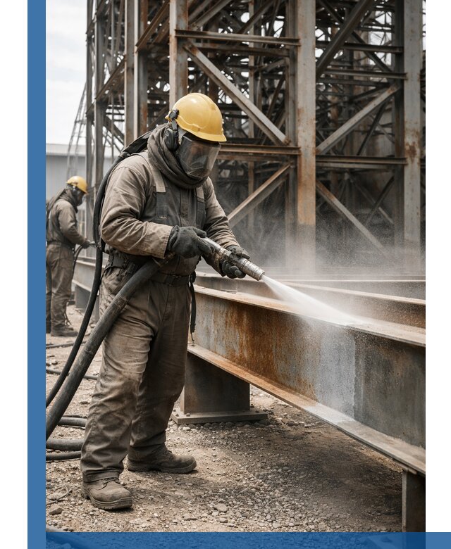 Пескоструйная очистка металлоконструкций в Тобольске промышленная