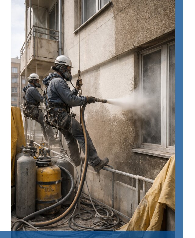 Пескоструйная очистка фасада в Тобольске от 661 р. | ВЫСОТНИК-Тбл