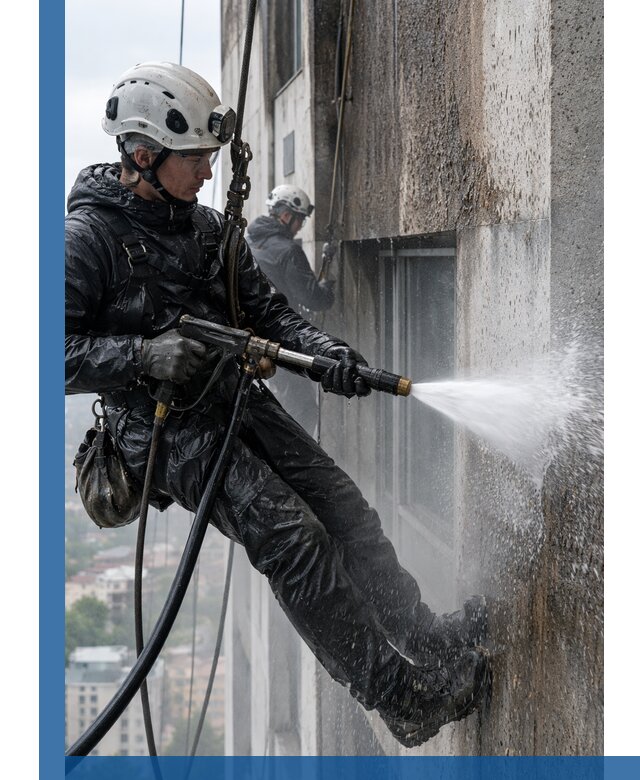 Гидроструйная очистка фасадов и конструкций в Тобольске