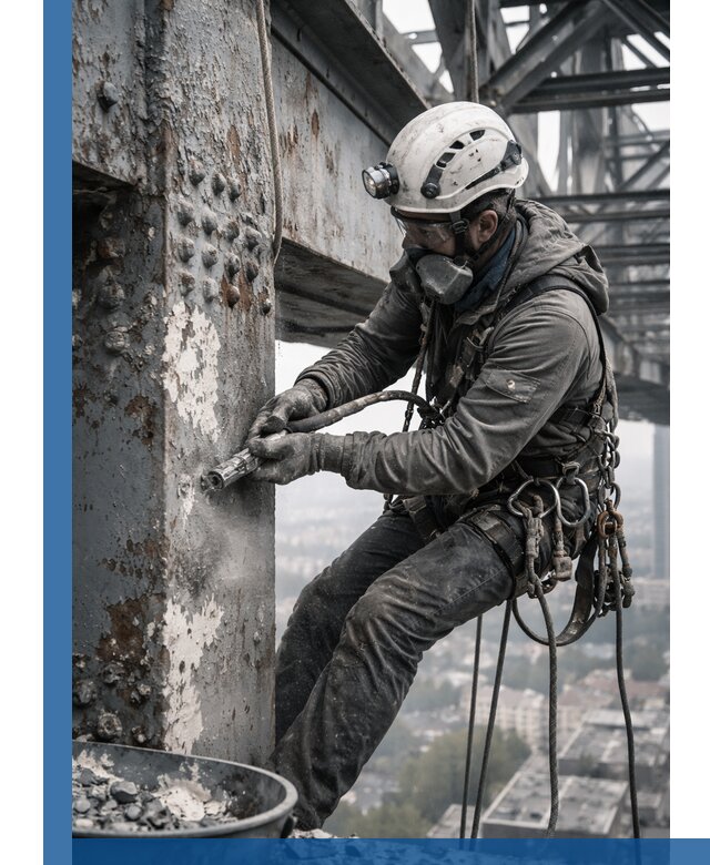 Удаление старой краски с металлических конструкций в Тобольске