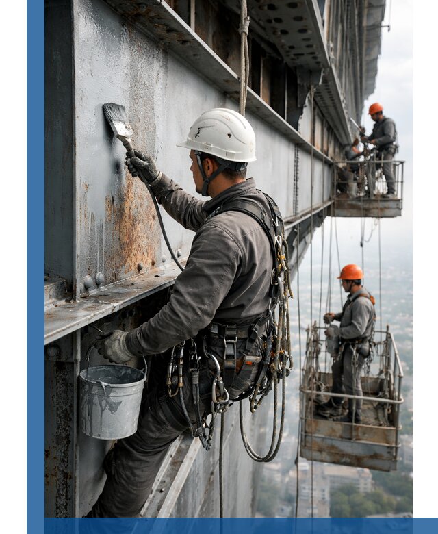 Покраска металлоконструкций на высоте в Тобольске профессионально