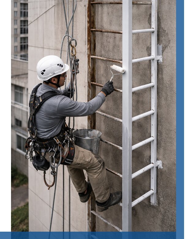 Покраска пожарных лестниц в Тобольске от 4575 р. | ВЫСОТНИК-Тбл