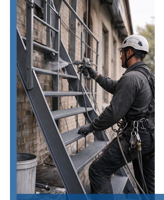 Покраска и антикоррозионная защита пожарных лестниц в Тобольске