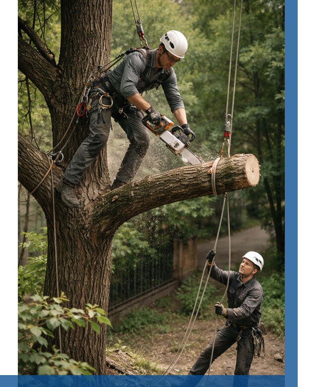 Спил деревьев альпинистами в Тобольске от 8134 р. | ВЫСОТНИК-Тбл