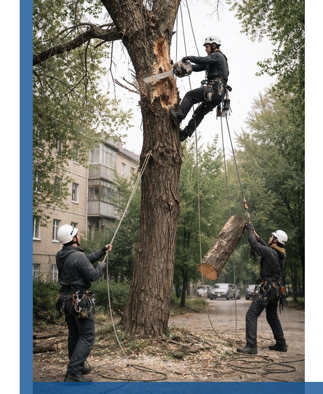 Срочное удаление аварийных деревьев в Тобольске с гарантией безопасности