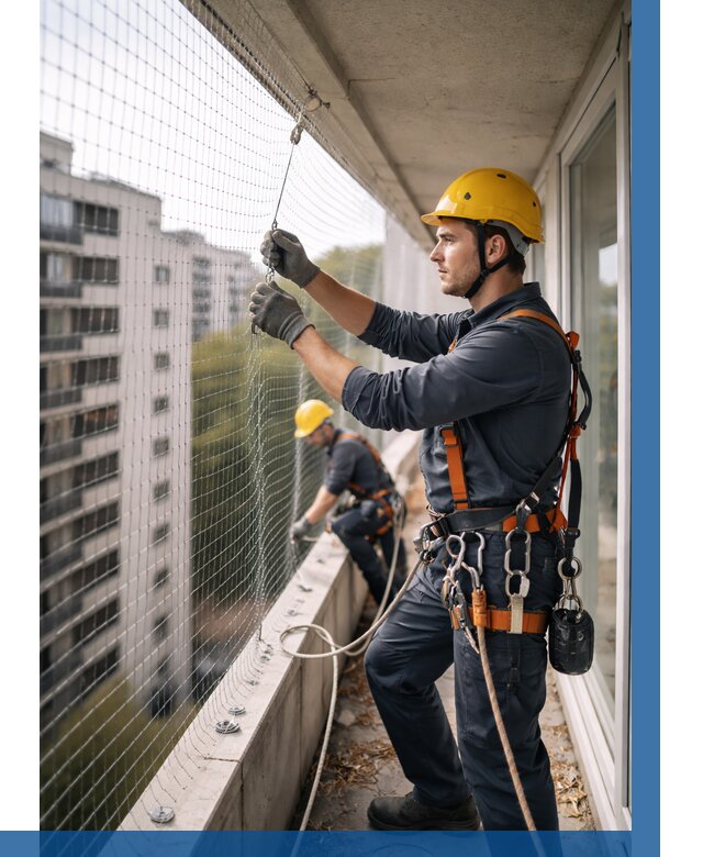 Монтаж сетки от птиц в Тобольске от 4575 р. | ВЫСОТНИК-Тбл