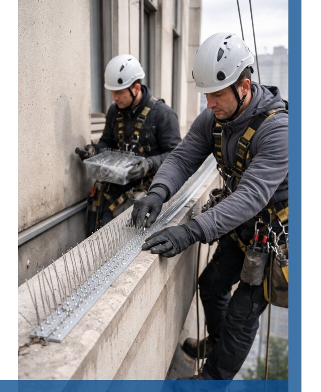 Установка шипов от птиц в Тобольске от 864 р. | ВЫСОТНИК-Тбл